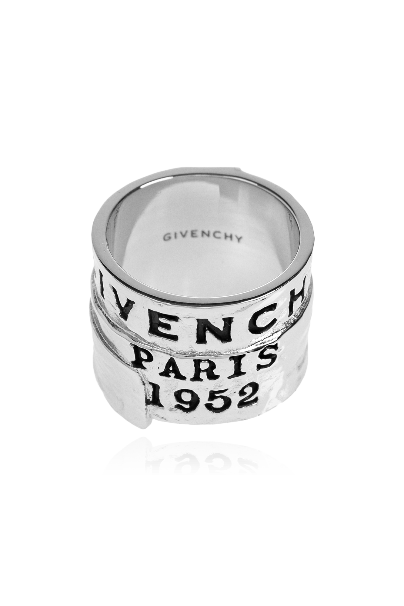 Silver Ring with engraved logo Givenchy - Vitkac Australia